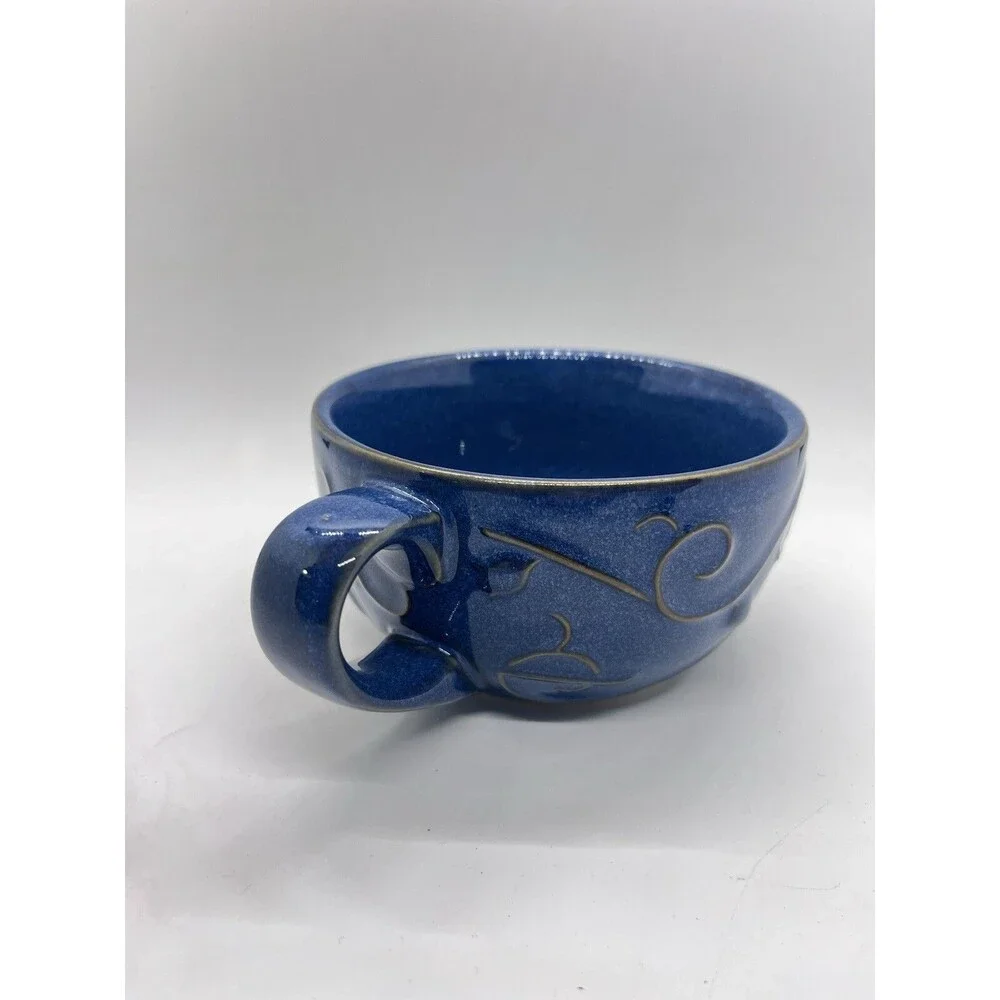 Pier 1 Blue Stoneware Coffee Mug